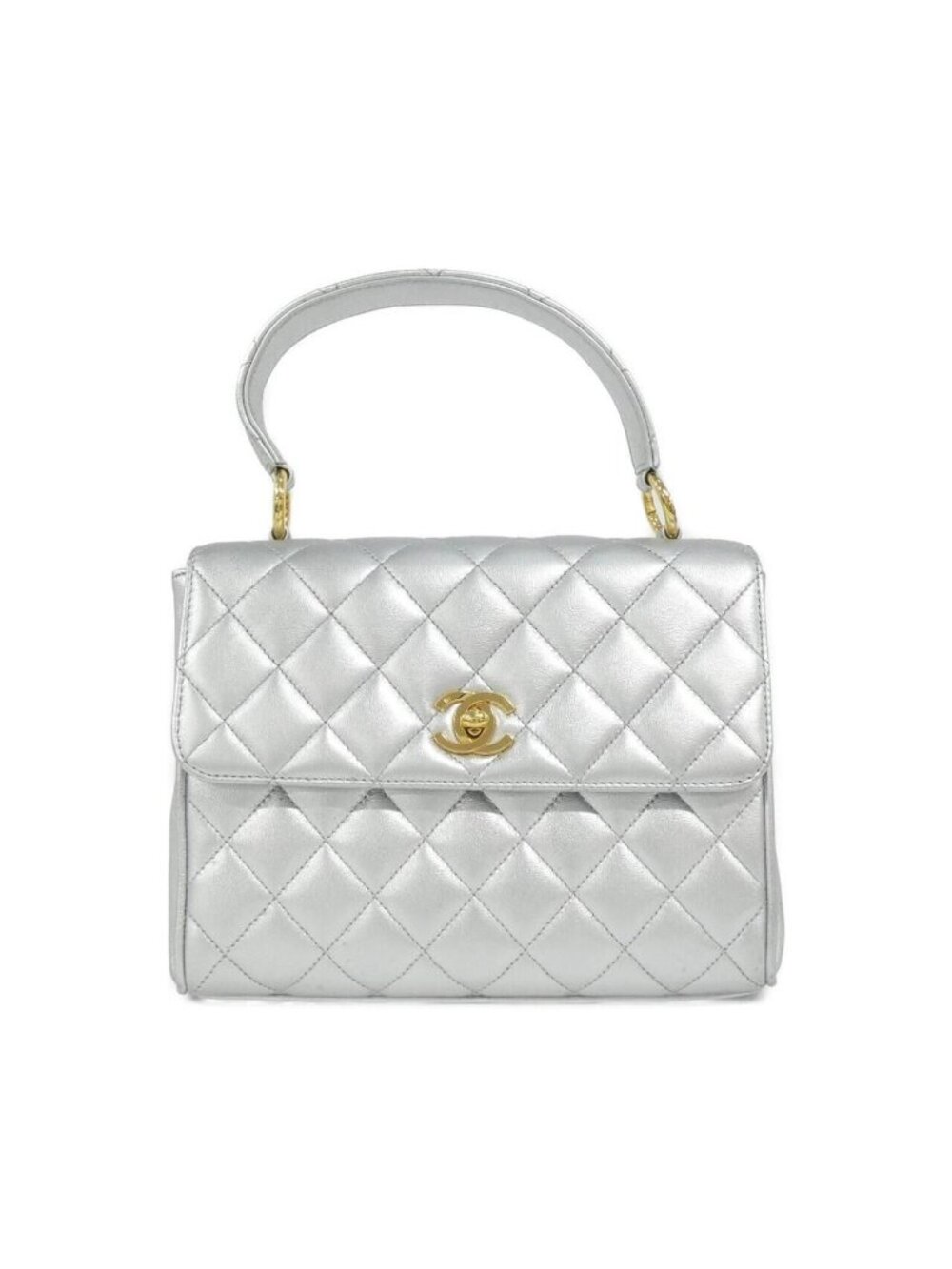 Chanel Vintage Bag Handbag Silver